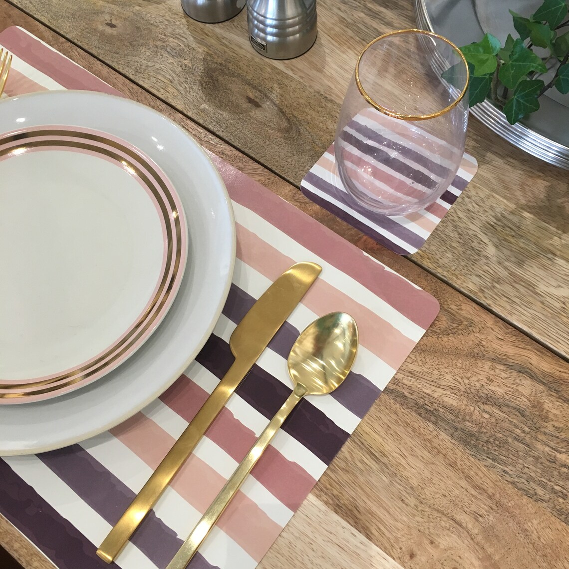 Set of Placemats 24 Sheet Pad Paper Placemats Pink Placemats Kitchen