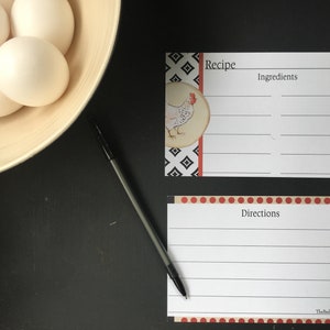 Landhaus Küche Rezeptkarten - 12er Set - 100% Recyclingpapier - 10"x 16"