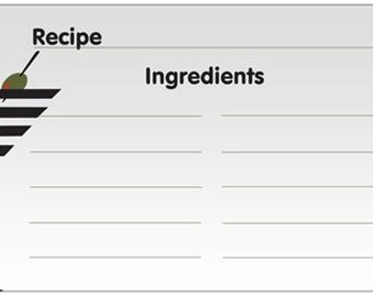 Cocktail Recipe Cards - Set of 12 - 100% Recycled Paper - 4" x 6" recipe cards -  Housewarming Gift ideas - Barware