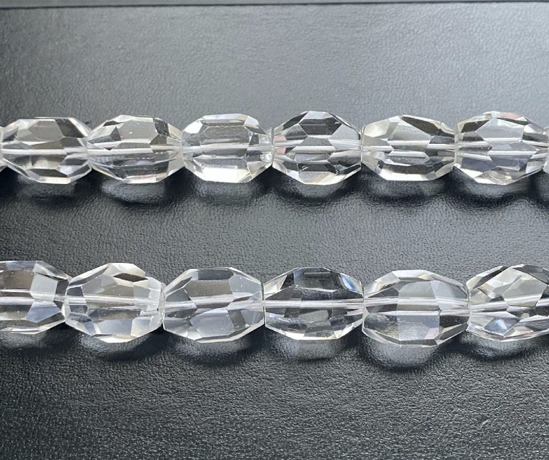 Full Strand Natural Faceted Clear Quartz Nugget Beads
