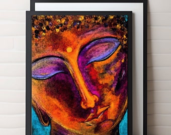 Buddha art - Buddha wall art - Buddha home decor - Buddhism - Zen art print - Meditation art - Buddha face - Spiritual art - Feng shui decor