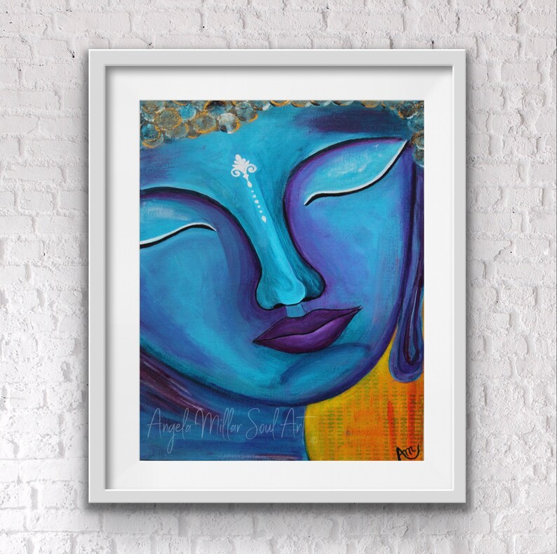 Blue Buddha Wall Art Etsy Australia