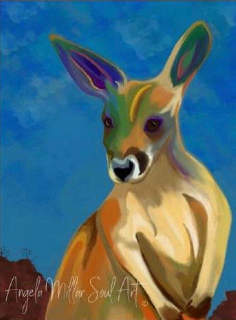 Kangaroo Print Australian Animal Wall Art Kids Room Decor Etsy Australia