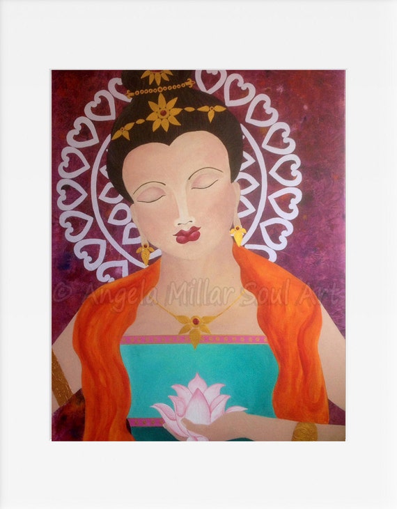 Goddess art Kwan Yin Spiritual wall art Quan Yin