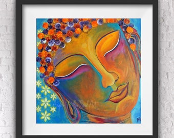 Buddha print - Buddha wall art - Buddha home decor -  Meditation art - Spiritual art - Feng shui decor - Zen art - Yoga studio art