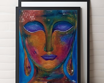 Goddess art - Inspirational art - Spiritual wall art - Gift for her - Buddha art - Powerful women - Meditation art - Be brave - Inner peace