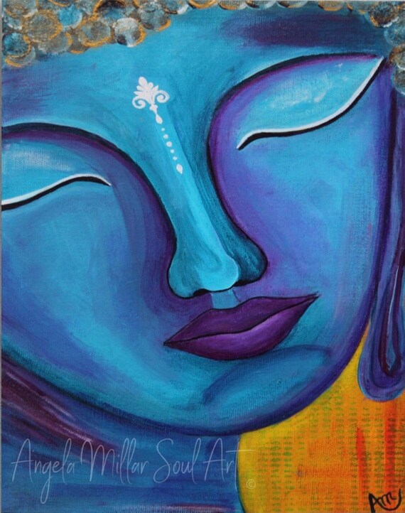 Blue Buddha Wall Art Etsy Australia