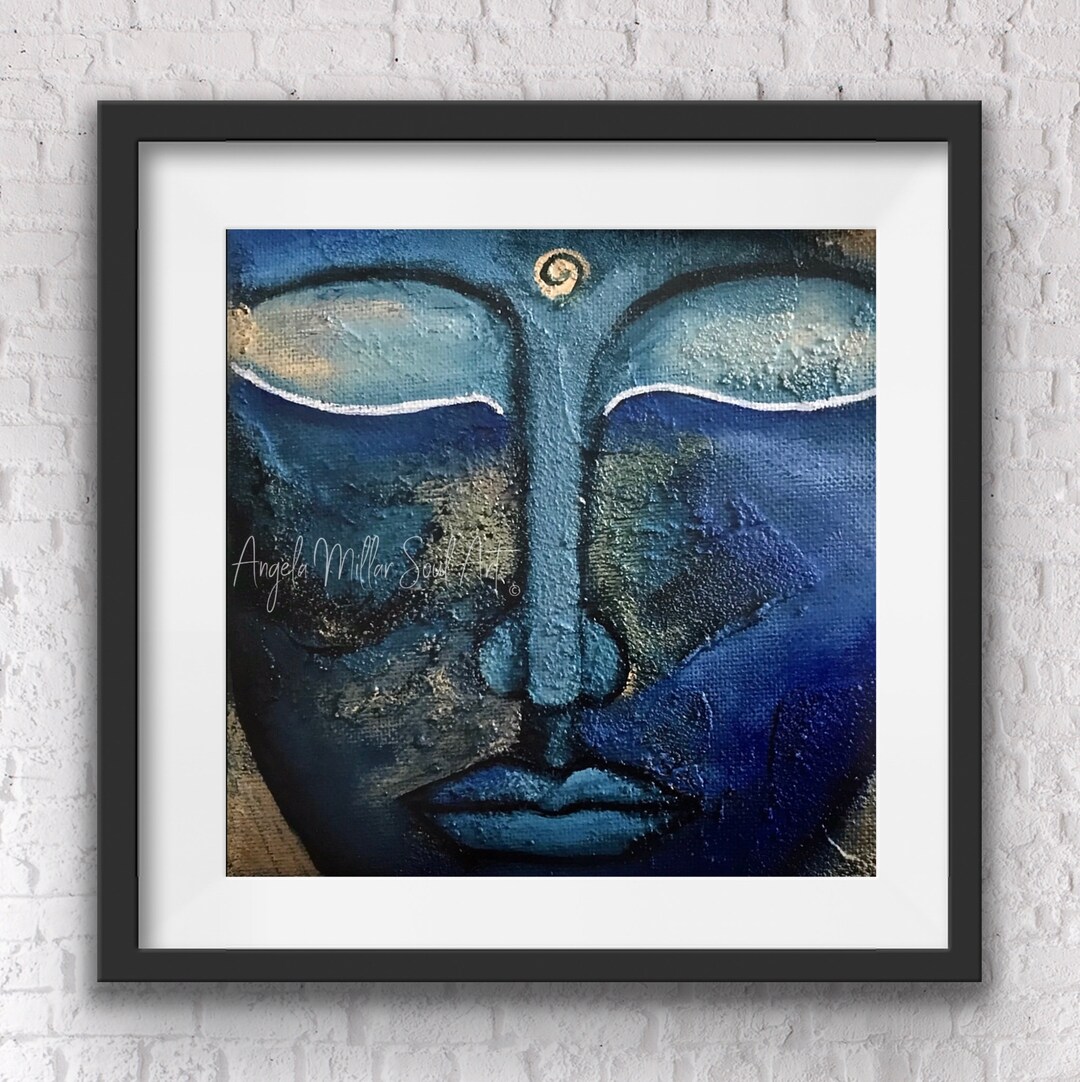 Blue Buddha Wall Art Chakra Art Meditation Art Spiritual Etsy