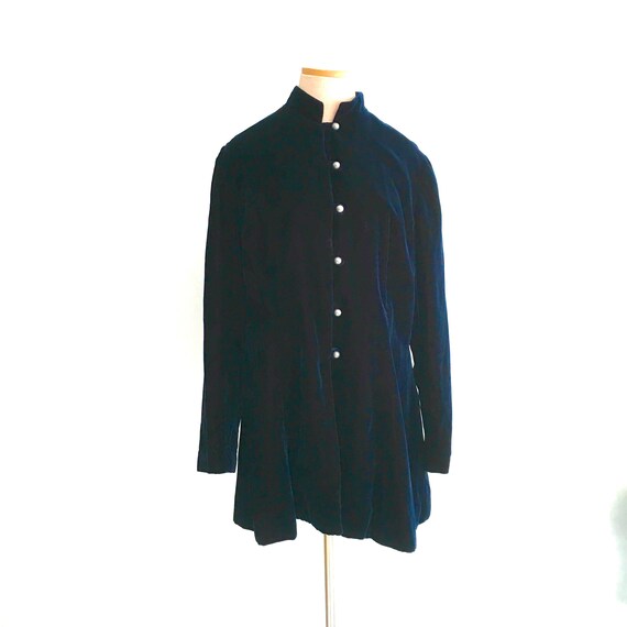 Vintage velvet military jacket women L Large 10 12