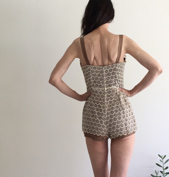 Vintage 1940s swimsuit women 4 Small playsuit* 19… - image 4