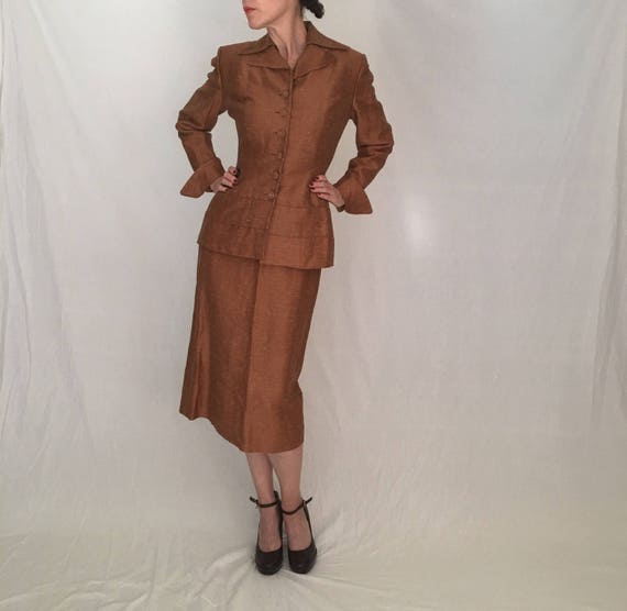 Vintage Lilli Ann 1940s 1950s suit women small XS