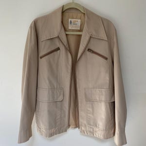 Men Vintage London Fog short rain coat jacket M 42/beige 1960s raincoat/1950s 50s lightweight tan cloth windbreaker khaki jacket car medium