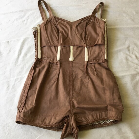 Vintage 1940s swimsuit women 4 Small playsuit* 19… - image 8