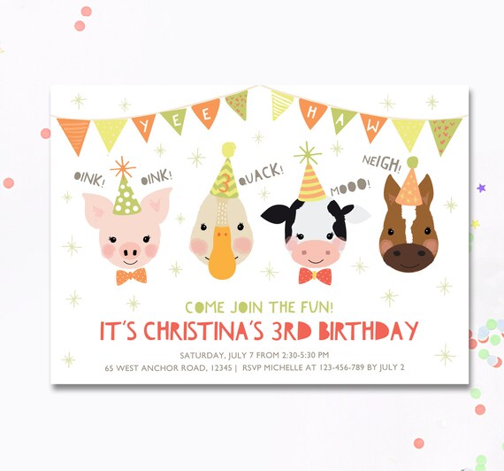 Invitation Animaux De Ferme Invitation Danniversaire Ferme Etsy Invitation Animaux De Ferme Invitation Danniversaire Ferme Etsy