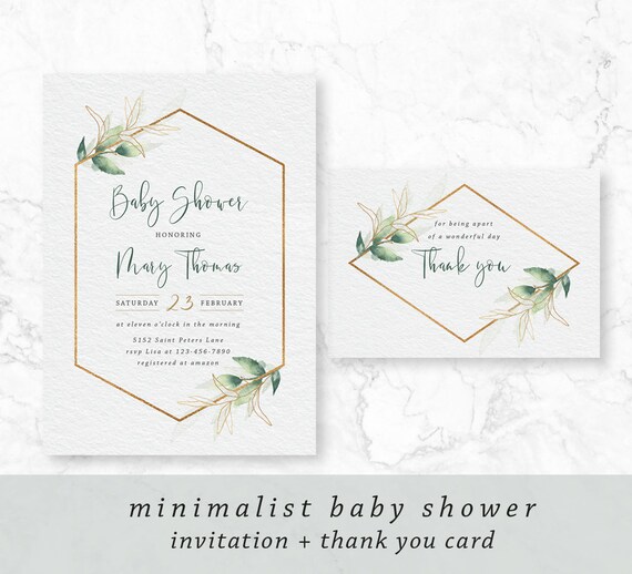 minimalist baby shower invitation