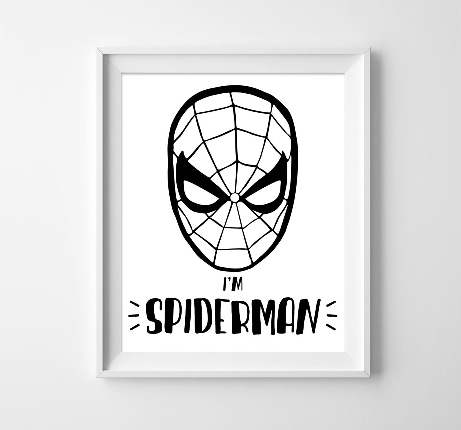 Spiderman Illustration. Spiderman Print. Nursery art. Wall Etsy