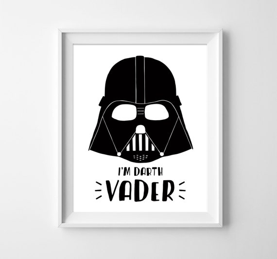 Darth Vader Star Wars Illustration Nursery Art Wall Print Etsy