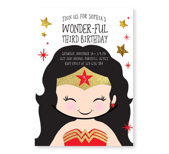 Wonder Woman Birthday Invitation Girls Superhero Birthday Etsy Wonder Woman Birthday Invitation Girls Superhero Birthday Etsy