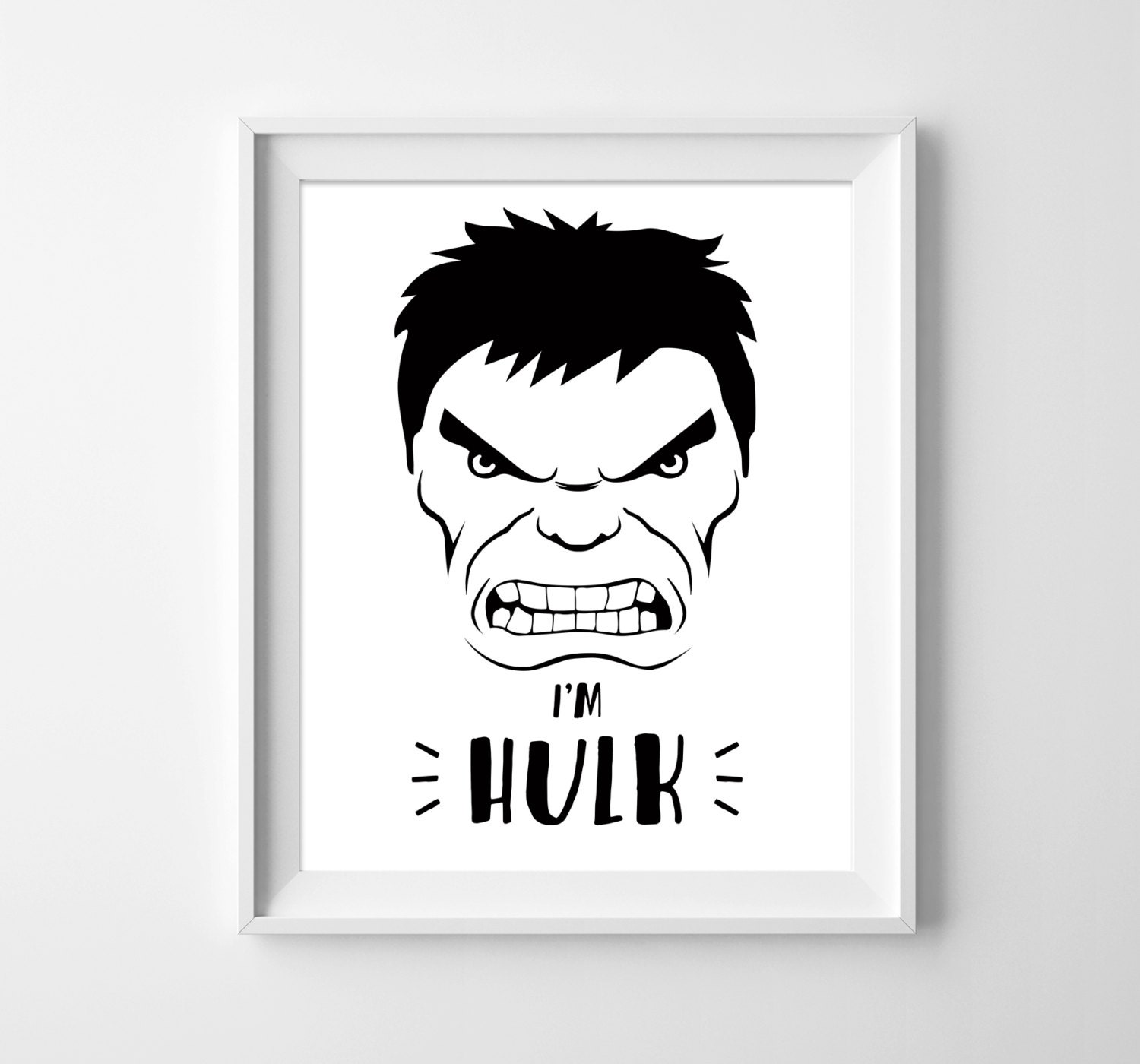 The Hulk. Illustration. Kids poster. Avengers. Nursery Wall Etsy