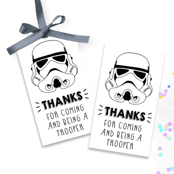 Storm Trooper Gift Tag, Star Wars Gift Tag, Star Wars Party Favor, Storm Trooper Thank You, Gift Tag Storm Trooper, Star Wars Birthday Party