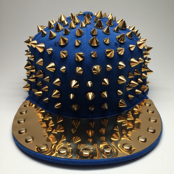 Blue- Gold Spiked Snapback