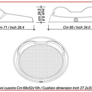 Puede incluir: Un coj&iacute;n blanco de forma redonda con dos reposacabezas elevados. El coj&iacute;n mide 69 cm por 53 cm por 10 cm de alto. El coj&iacute;n est&aacute; hecho de un material que parece una malla o una rejilla.