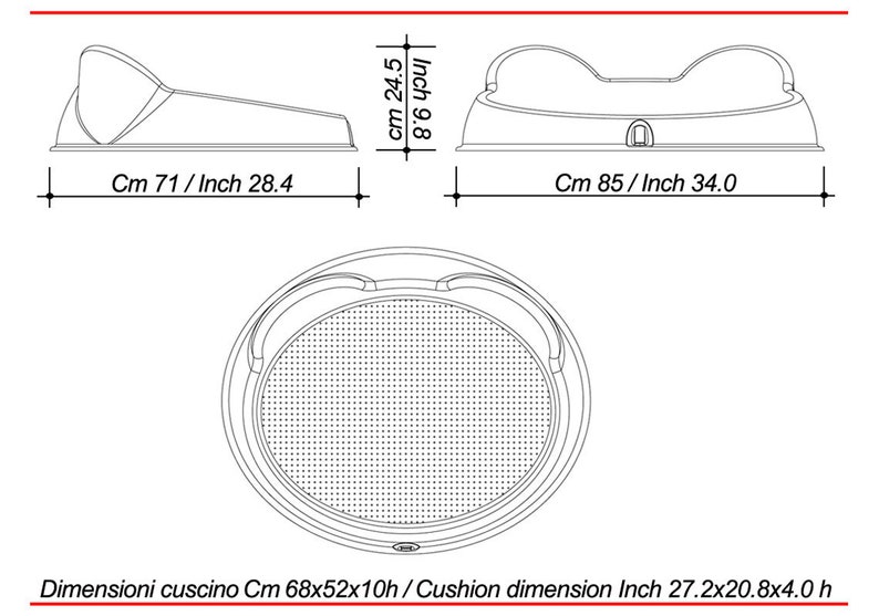 Puede incluir: Un coj&iacute;n blanco de forma redonda con dos reposacabezas elevados. El coj&iacute;n mide 69 cm por 53 cm por 10 cm de alto. El coj&iacute;n est&aacute; hecho de un material que parece una malla o una rejilla.
