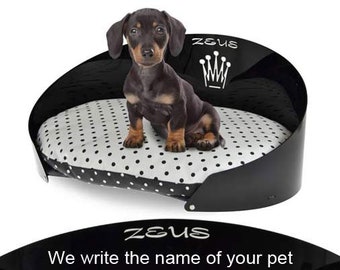 Caseta con nombre personalizable, cama personalizada para perros pequeños y gatos de lujo, cama para mascotas, cama interior para perros