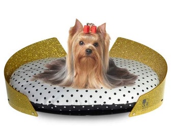 Elegant pet bed luxury dog furniture cat basket | indoor machine washable double-sided cushion | furniture and pet accessories made in Italy