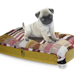 Stijlvolle kennel voor kleine honden en glamoureuze designkatten, elegant omkeerbaar en wasbaar kussen, luxe accessoires voor huisdieren