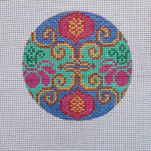 Hand Painted Needlepoint Canvas 3&#39; round ornament