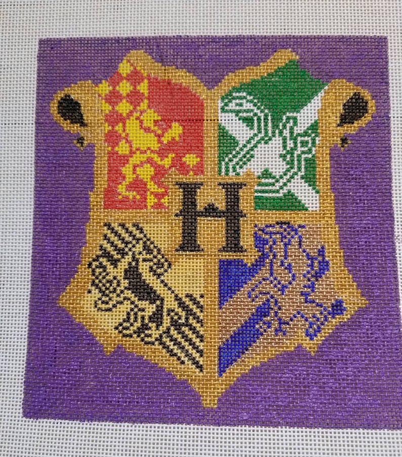 Hand Painted Needlepoint Canvas Harry Potter Hogwarts 18 Mesh | Etsy