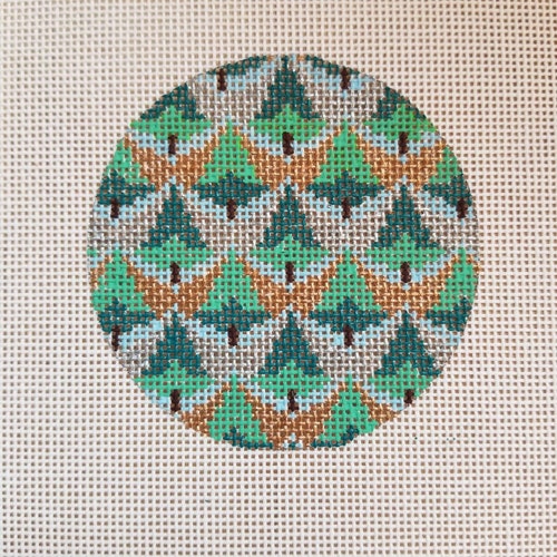 Hand Painted Needlepoint Canvas 3 Round Ornament Etsy