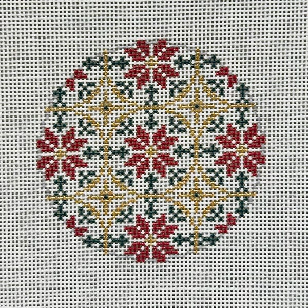 Handbemalte Nadelspitze Leinwand 4 "13 Maschen 3 "18 Maschen runde Verzierung Bargello Weihnachten