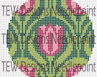 Kreuzstichvorlage Ornament Jugendstil Tulpe mit Blumenmuster