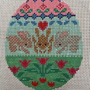 Hand Painted Needlepoint Canvas Easter Egg, 18 mesh,  Beautiful