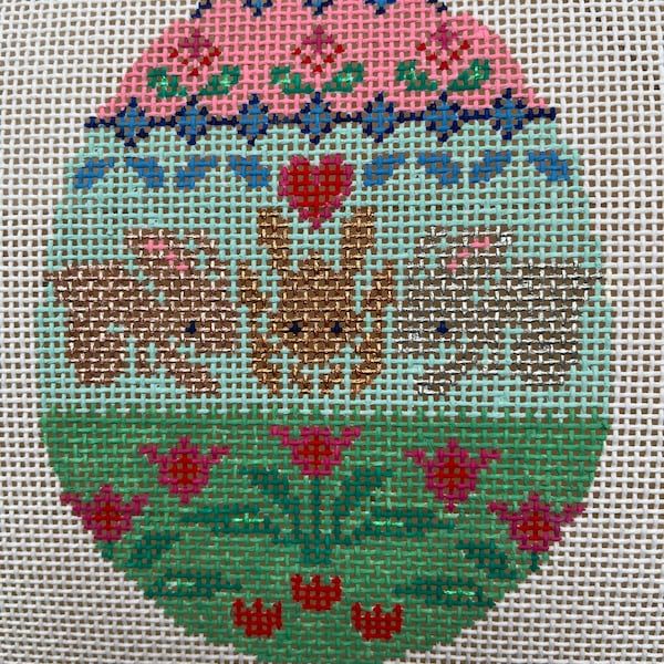 Needlepoint Easter Egg Canvas Etsy