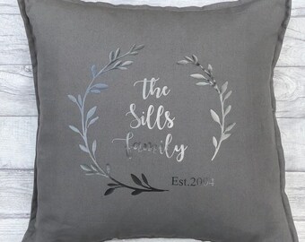 Personalised family cushion cover