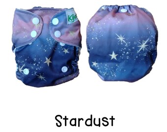 UK: Newborn Wrap (3-7 kgs), Adjustable and Wipeable, Limited Edition Stardust Print, Newborn Cloth Nappy Wrap, Ships from UK