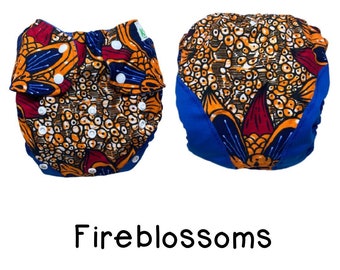 UK: XL Nappy Wrap for Children 14-32 kgs, Fireblossoms, Adjustable and Wipeable, Big Kid Diaper Cover, Ships from UK