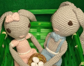 USA: Crocheted bunnies made by Ugandan Mamas / Easter Bunny / Easter Basket Gift / Baby Shower / Birthday Present (ships to US only)