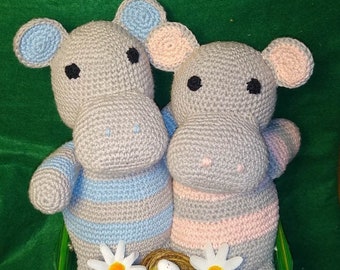 USA: Crocheted hippos made by Ugandan mamas / Easter basket gift / Baby shower gift / Birthday gift FREE U.S. SHIPPING!