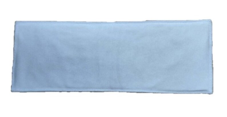 May include: A white rectangular fabric filter. The filter is made of a soft, smooth material.