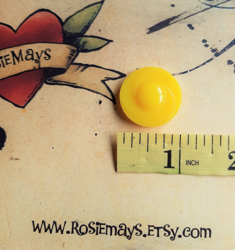 50s 60s Style Earrings In Yellow Lucite Style Resin Earrings By RosieMays Mid Century Modern Large Button Studs