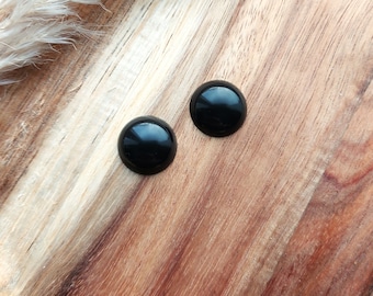 Black 50s Style Stud Earrings, Mid Century Modern, Resin Jewelry By RosieMays