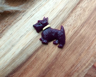 Small Purple Dog Brooch, Vintage Celluloid Style Pin, 40s 50s Inspired, Small Novelty Brooch, Handmade Resin Jewelry, Rockabilly, Pin Up.