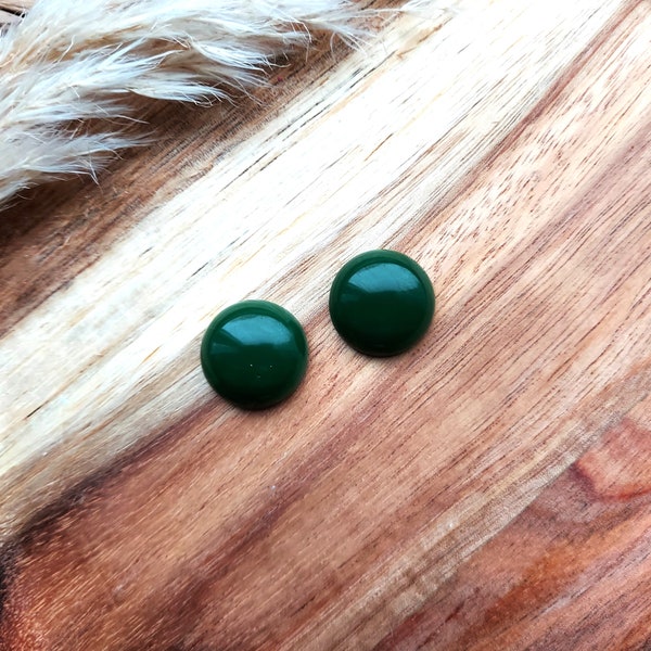 Green 50s 60s Style Stud Earrings, Mid Century Modern, Resin Jewelry By RosieMays