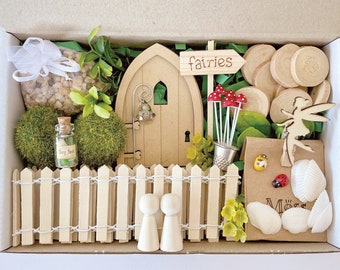 DIY Natural Fairy Door Kit (natural fence and pebbles)