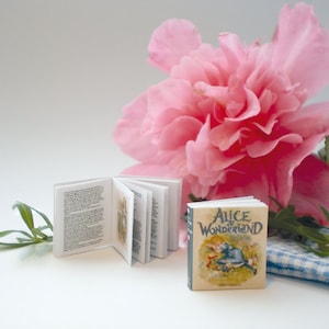 Miniature Alice in Wonderland Book (double sided printed pages, with illustrations)