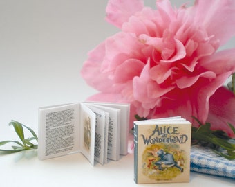 Miniature Alice in Wonderland Book (double sided printed pages, with illustrations)